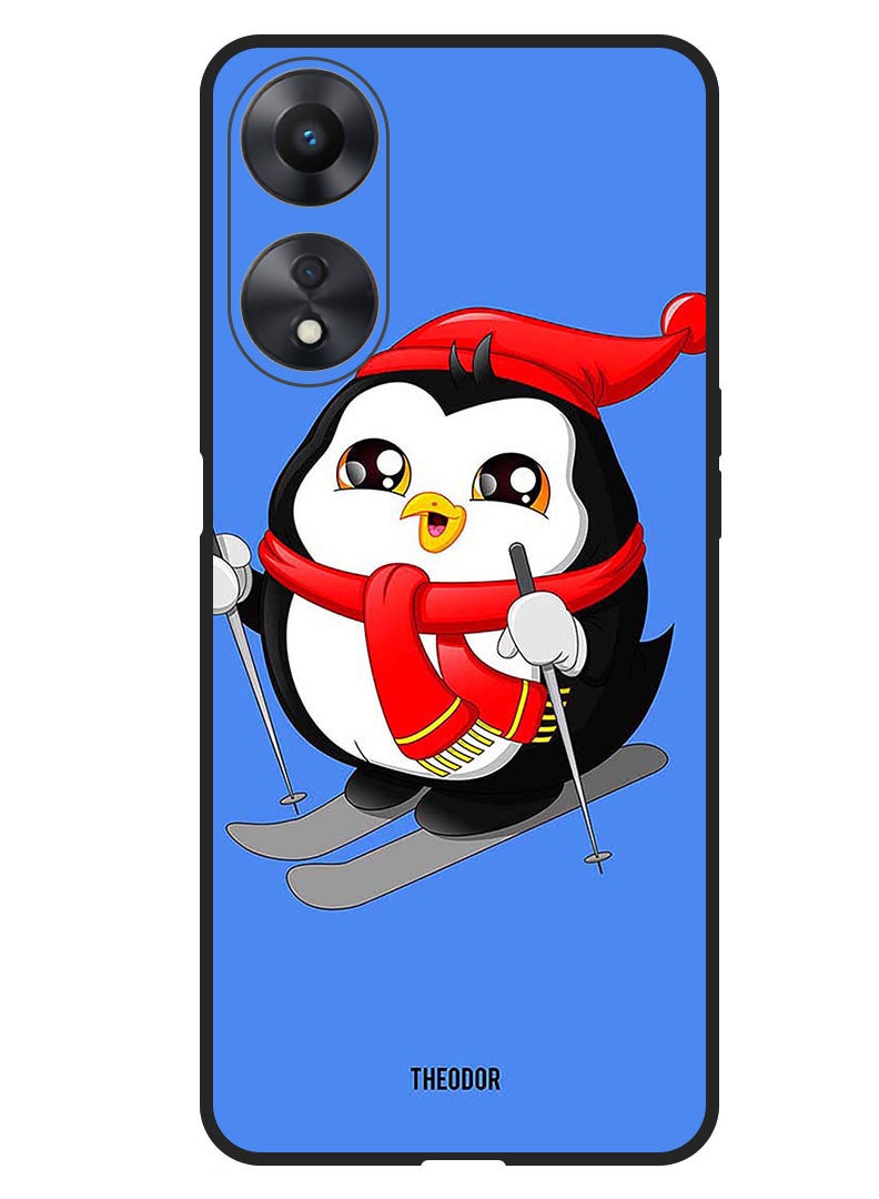 Theodor Protective Case Anti Scratch Shock Proof Bumper Cover For Oppo F23 5G Skating Penguin - Image 1