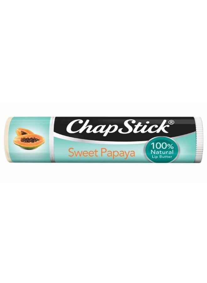 chapstick Papaya 100% Natural Lip Butter Tube, Lip Balm - 0.15 Oz, Non-Tinted, Sweet Papaya  - Image 2