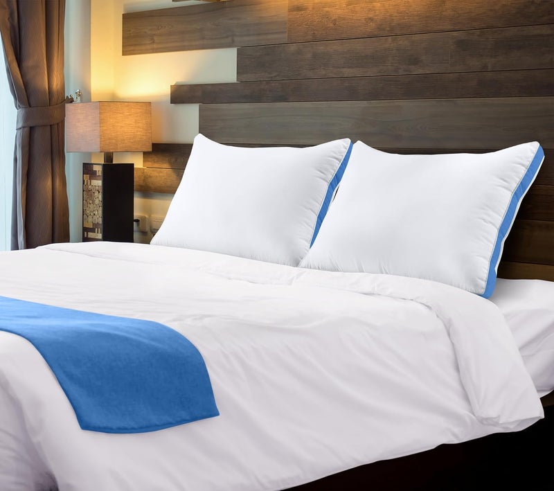 Utopia Bedding Bed Pillows for Sleeping, King Size, Set of 2, Cooling Hotel Quality, Gusseted Pillow for Back, Stomach or Side Sleepers (Blue) - Image 3
