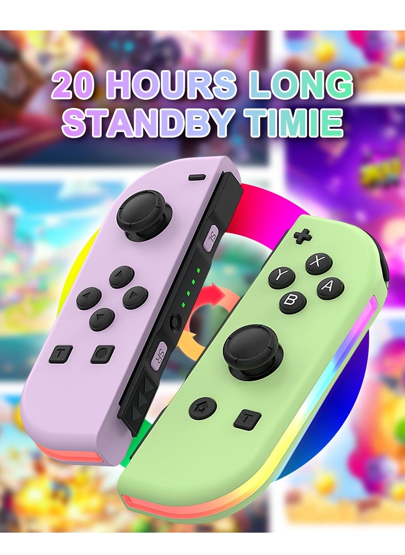 Captaintech - Joy Cons Wireless Controller for Nintendo Switch, Replacement for Switch Joypad with RGB Light, Joystick Support Double Vibration/Wake-up/Screenshot (Pink) - Image 1