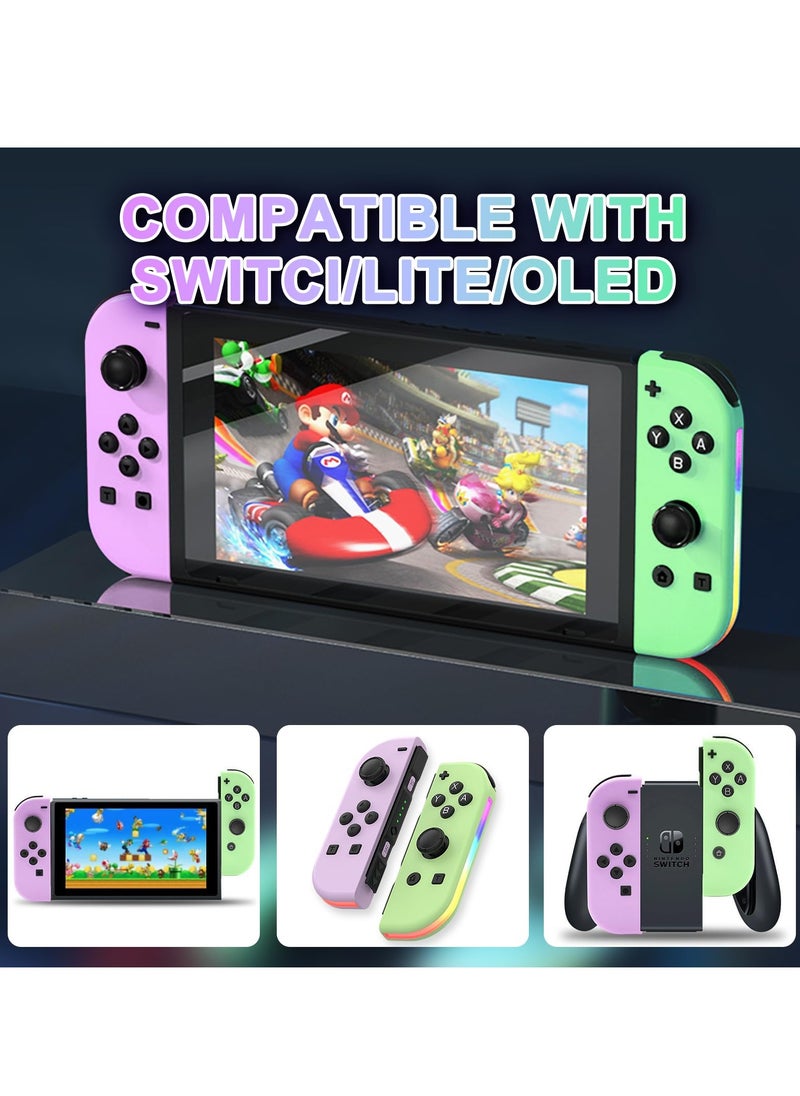 Captaintech - Joy Cons Wireless Controller for Nintendo Switch, Replacement for Switch Joypad with RGB Light, Joystick Support Double Vibration/Wake-up/Screenshot (Pink) - Image 1