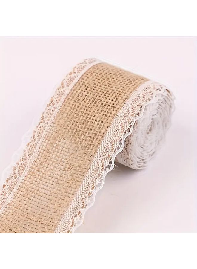 Style 2 Color Lace Burlap Roll 118.11 Inch For Christmas Wedding Crafts Decor - Image 4