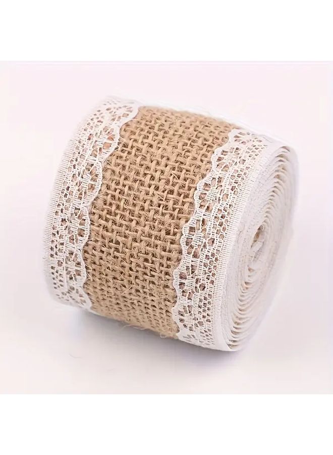 Style 2 Color Lace Burlap Roll 118.11 Inch For Christmas Wedding Crafts Decor - Image 5