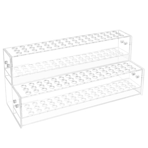 Hoceium 96Slots Acrylic Pen Holder for Desk2Tier Clear Pencil Display Stand for Craft Shows12mm Beadable Pens Organizer Color Paint Pencil Holder Makeup Brush Rack Pen Cup for School Classroom Supplies - Image 1