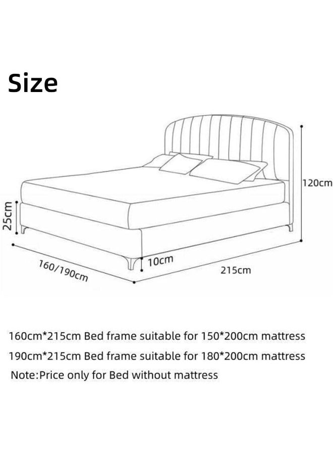 LUXURY LUXE Luxury Luxe Modern Velvet King Queen Size Bed Frame with Mattress  - Image 2