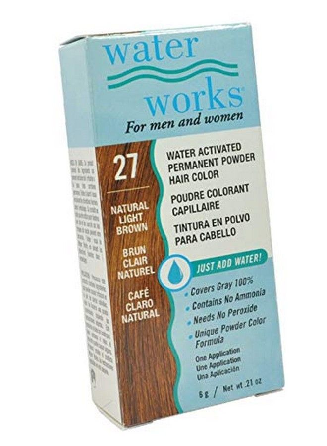 C.N. New Water Works Permanent Powder Hair Color #27 Natural Light Brown For Men And Women Specially Formulated To Cover Gray 0.21 Oz - Image 1