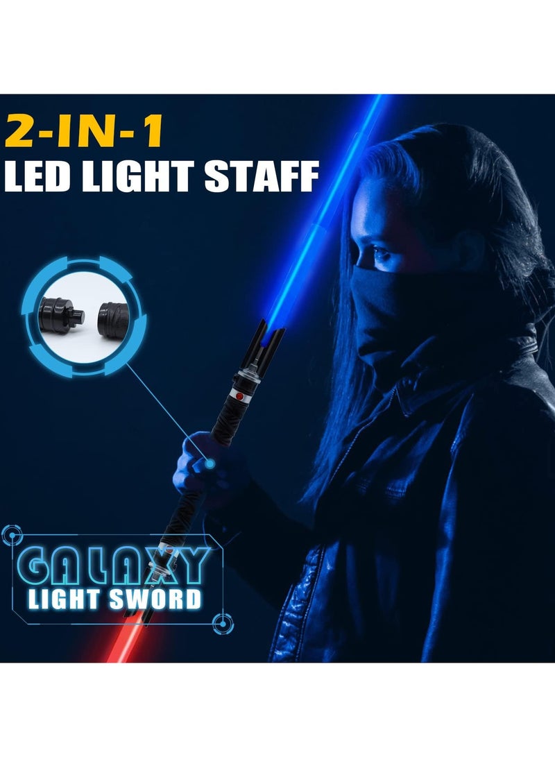 جورونب سيوف مضيئة للأطفال، سيف ضوئي مزدوج 2 في 1، مجموعة سيوف ضوئية قابلة للتمدد، مناسبة للكبار والأطفال، تنكرية، ميترويد ووريور. - Image 4