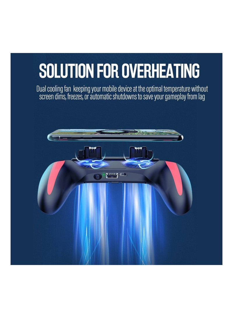 Captaintech Mobile Game Controller with 5000mAh Power Bank & Cooling Fan, Phone Game Controller with L1R1 Triggers Joystick for PUBG/Call of Duty/Fortnite, Phone Gaming Grip Gamepad for 4.7-7" Android iOS Phone - Image 3