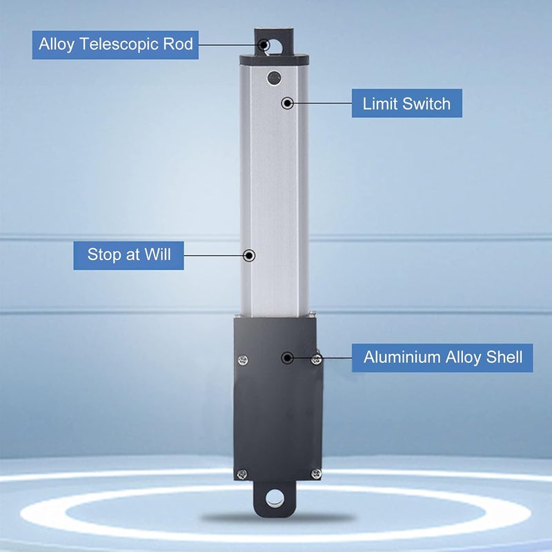 Zunate Mini Linear Actuator, 12V 100mm Internal Limit Switch Low Noise Electric Linear Actuator for Industrial, Catering, Ventilation Facilities (Stroke 100mm-4mm/s-150N) - Image 4