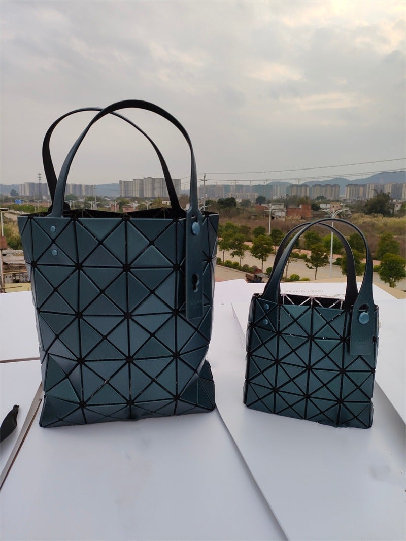 Six-Grid Large Square Box Geometric Rhombic Tote Bag Shoulder Crossbody Handbag Women'S Bag Underarm Bag - Image 1