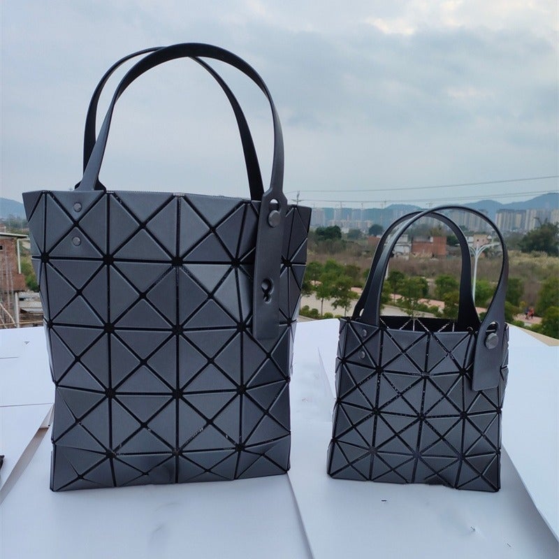 Six-Grid Large Square Box Geometric Rhombic Tote Bag Shoulder Crossbody Handbag Women'S Bag Underarm Bag - Image 4