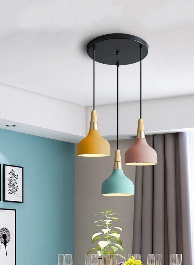 Hanging Ceiling Light, 12W Pendant Lamp Fixture Ceiling Swag Light Chandelier Light with 3 Colors Light for Kitchen/Dining Room/Hallway/Bedroom