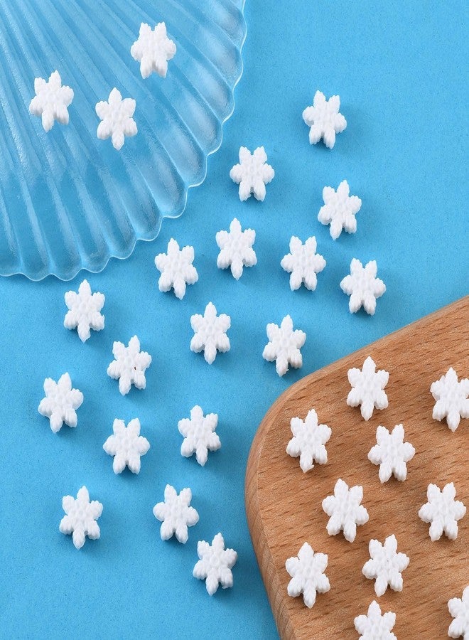 Ipotkitt 100 Pcs 4mm Hole White Acrylic Snowflake Beads for DIY Craft Xmas Winter Party Table Decor - Image 5
