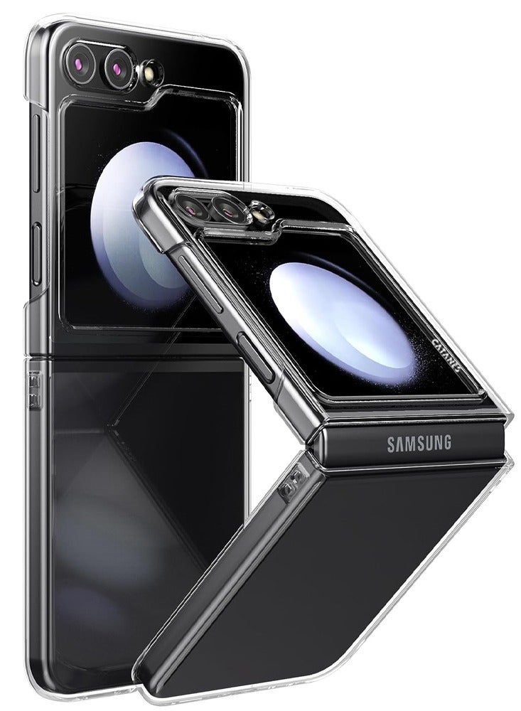CATANES Samsung Galaxy Z Flip 5 Case Foldable Scratch Resistant and Drop Protection Anti Yellowing Clear Phone Case - Image 1