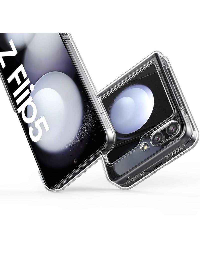 CATANES Samsung Galaxy Z Flip 5 Case Foldable Scratch Resistant and Drop Protection Anti Yellowing Clear Phone Case - Image 3