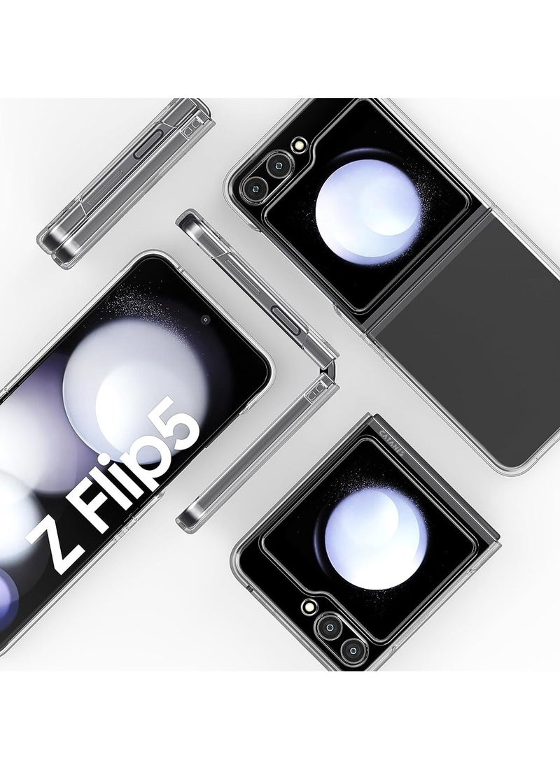 CATANES Samsung Galaxy Z Flip 5 Case Foldable Scratch Resistant and Drop Protection Anti Yellowing Clear Phone Case - Image 5