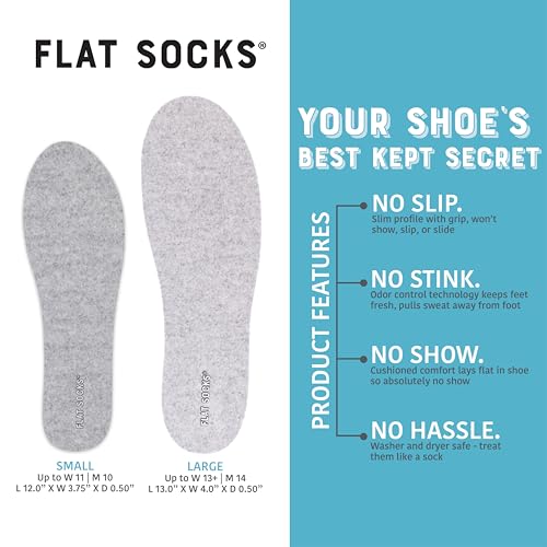 FLAT SOCKS جوارب مسطحة، جوارب غير مرئية، بطانة حذاء بدون جوارب، لا انزلاق، لا رائحة، قابلة للغسل، إدخال حذاء بدون جوارب للرجال والنساء، رمادي فاتح، كبير - Image 4