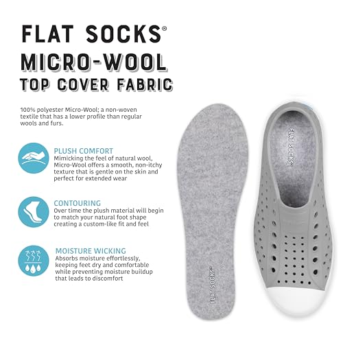 FLAT SOCKS جوارب مسطحة، جوارب غير مرئية، بطانة حذاء بدون جوارب، لا انزلاق، لا رائحة، قابلة للغسل، إدخال حذاء بدون جوارب للرجال والنساء، رمادي فاتح، كبير - Image 3