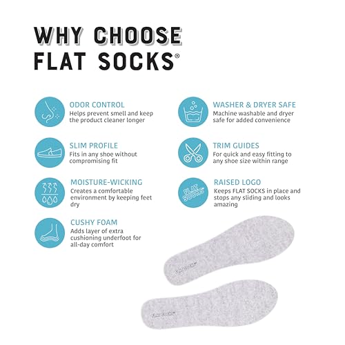 FLAT SOCKS جوارب مسطحة، جوارب غير مرئية، بطانة حذاء بدون جوارب، لا انزلاق، لا رائحة، قابلة للغسل، إدخال حذاء بدون جوارب للرجال والنساء، رمادي فاتح، كبير - Image 2