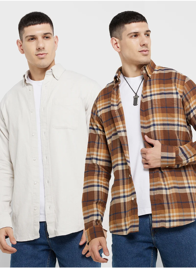 جاك اند جونز 2 Pack Regular Fit Shirt