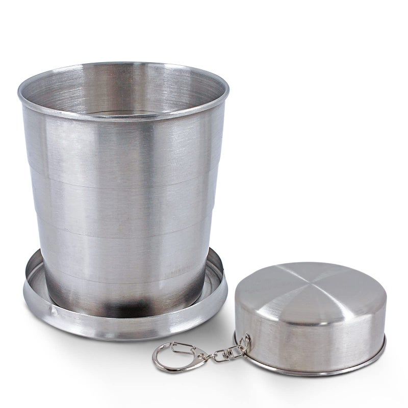 Litoexpe 8.45oz Collapsible Travel Cup With Keychain, Stainless Steel Folding Camping Cup Portable Drinking Mug For Hiking, Picnic and other Outdoor Activities, 250ml - Image 1