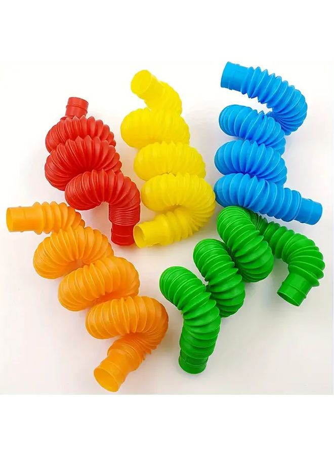 12 Colored Pop Tubes Sensory Toy Set Stretch Squawk Creative DIY Gift - Image 3