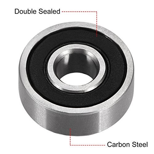 uxcell 6062RS Deep Groove Ball Bearing Double Sealed 180016 6mm x 17mm x 6mm High Carbon Steel Z1 Bearings Pack of 20 - Image 3
