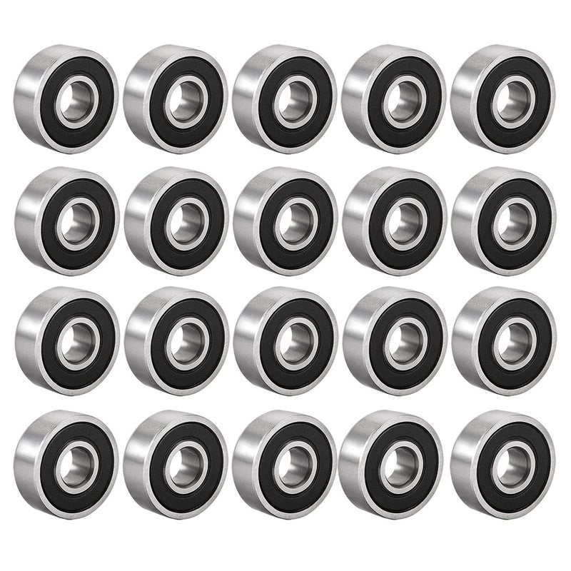 uxcell 6062RS Deep Groove Ball Bearing Double Sealed 180016 6mm x 17mm x 6mm High Carbon Steel Z1 Bearings Pack of 20 - Image 2