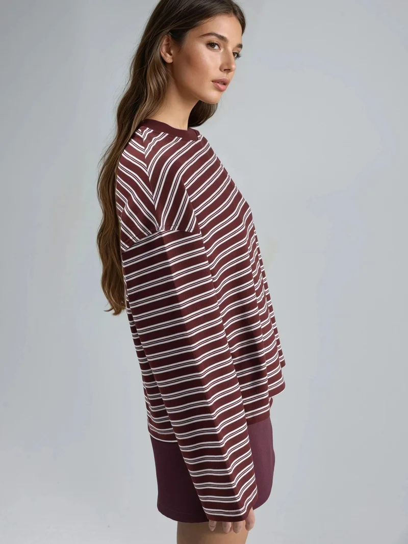 Busem BUSEM Striped Crew Neck Long Sleeve T-Shirt