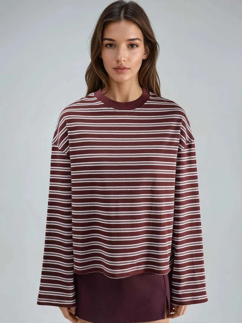 Busem BUSEM Striped Crew Neck Long Sleeve T-Shirt