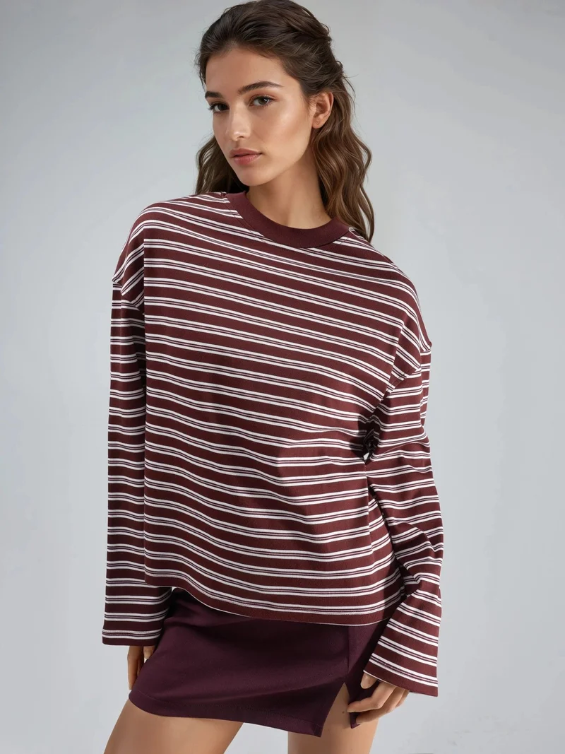 Busem BUSEM Striped Crew Neck Long Sleeve T-Shirt