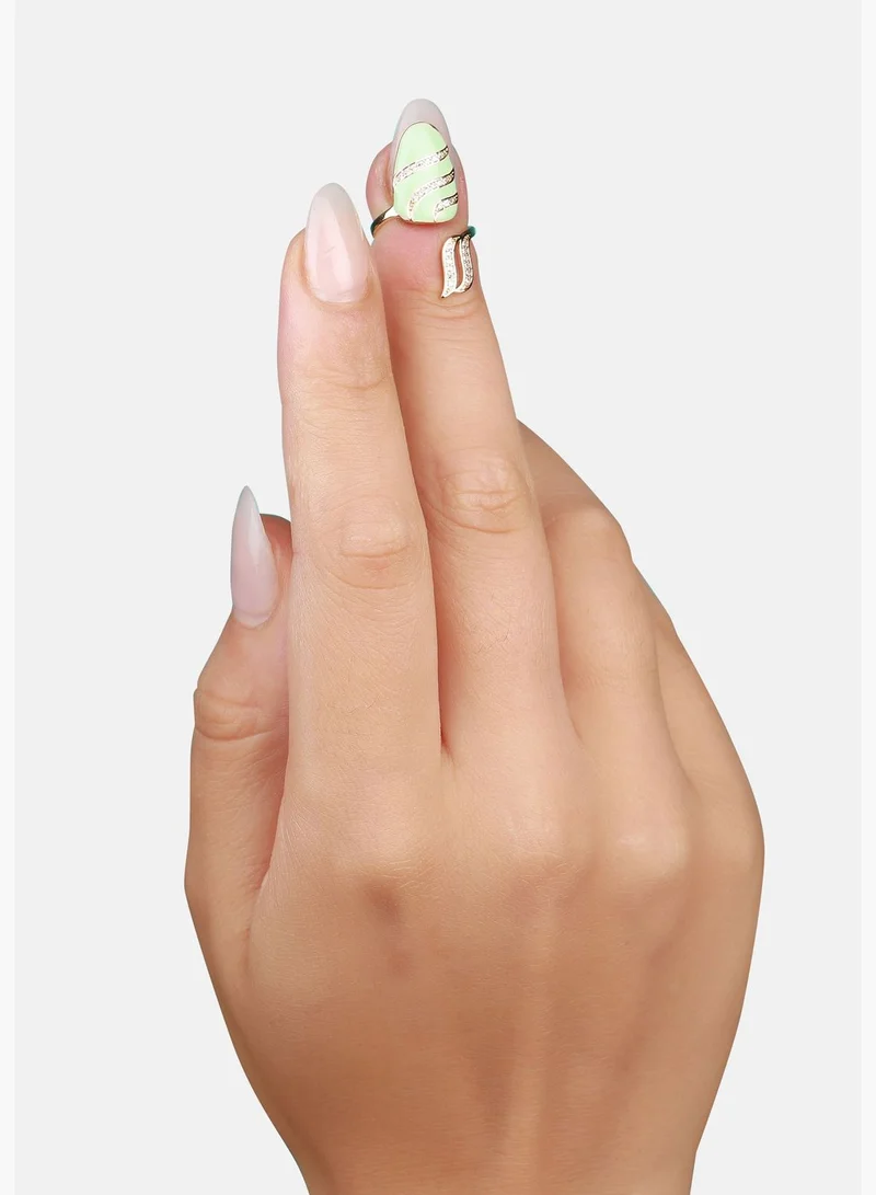 SOHI Gold Plated Designer Stone Western Wear Nail Ring For Women