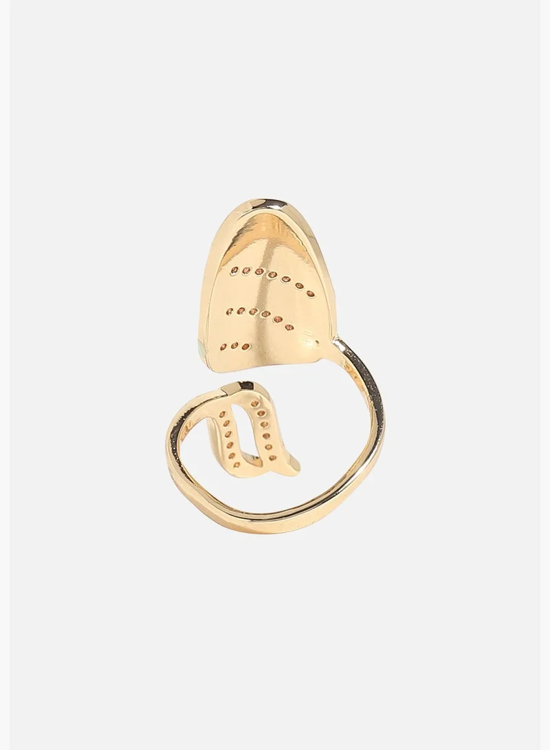 SOHI Gold Plated Designer Stone Western Wear Nail Ring For Women