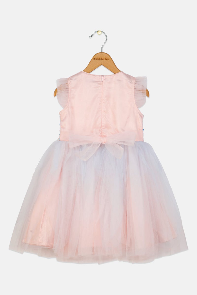 Lunamoon Toddlers Girl Metallic Party Dress, Pink - Image 2