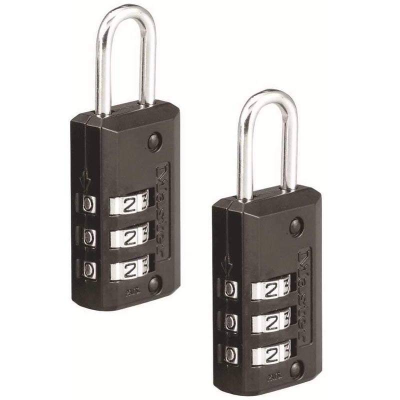 Master Lock Master Lock Black Set Your Own Combination Luggage Lock, Custom Combo Suitcase Padlock for Travel Bags or Backpacks, 646T , 2 Count ( Pack of 1)  - Image 3