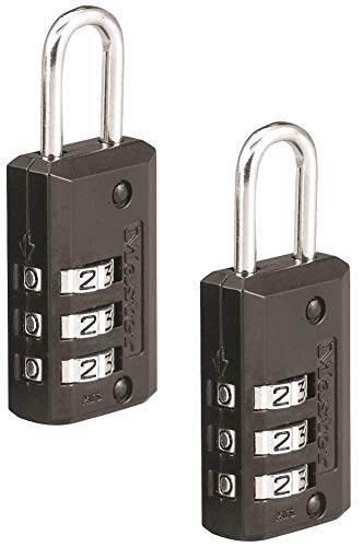 Master Lock Master Lock Black Set Your Own Combination Luggage Lock, Custom Combo Suitcase Padlock for Travel Bags or Backpacks, 646T , 2 Count ( Pack of 1)  - Image 2