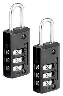 Master Lock Master Lock Black Set Your Own Combination Luggage Lock, Custom Combo Suitcase Padlock for Travel Bags or Backpacks, 646T , 2 Count ( Pack of 1)  - Image 4