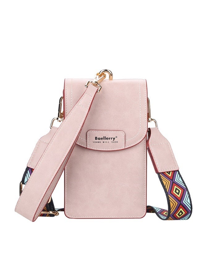 baellerry Women's Mobile Phone Bag Fashion Buckle Crossbody Bag Vertical Large Capacity Advanced Sense Shoulder Bag  - Image 1