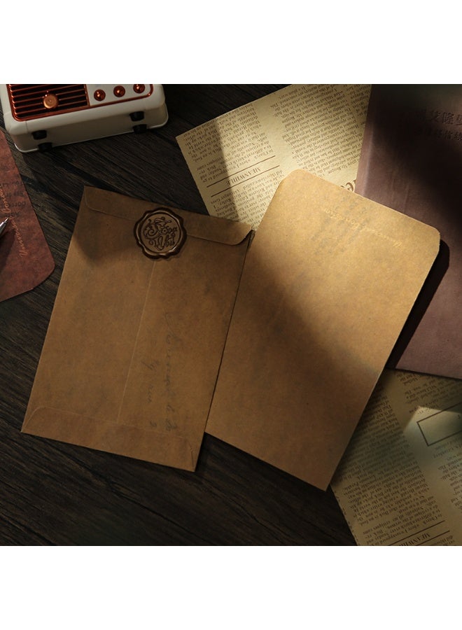 40-Piece Vintage Stationery Kit - 10 Linen Envelopes, 20 Writing Papers & 10 Wax Seals for Wedding Invitations, Thank You Cards & DIY Crafts (Classic Aesthetic) - Image 3
