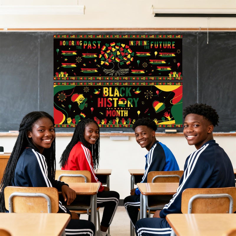 Sealmic Black History Month Banner Black History Decorations African American February Sign Bulletin Board Cutouts for Classroom for Wall Indoor Outdoor - Image 4