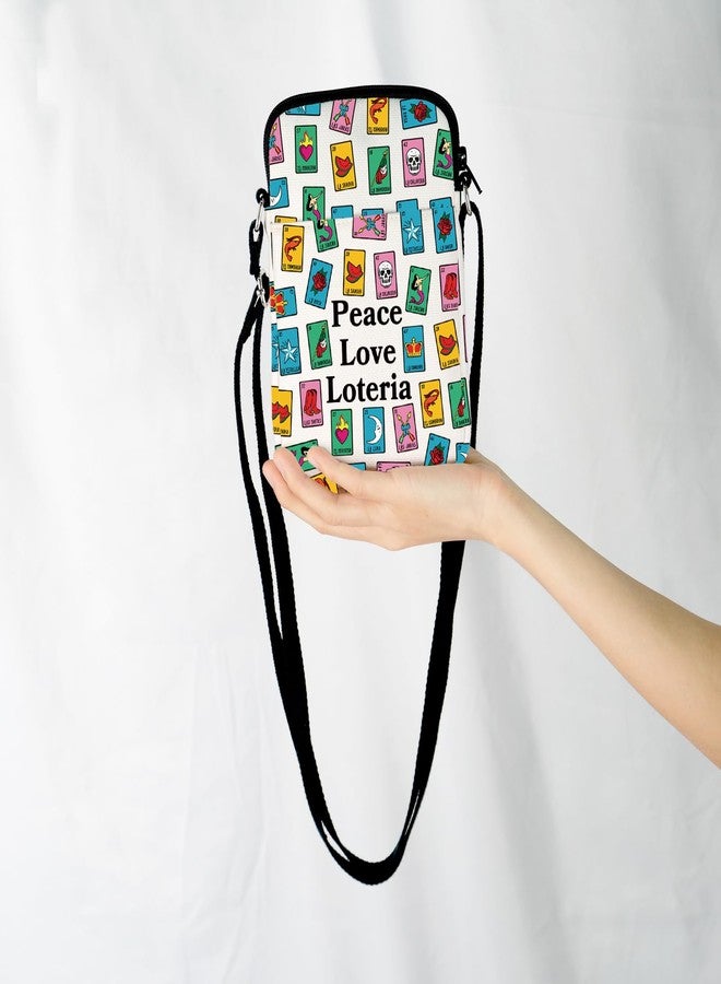 JXGZSO Mexican B Crossbody Bag Lottery Lover Gift Peace Love Loteria Shoulder Bag Mexican Loteria Game Bag - Image 3