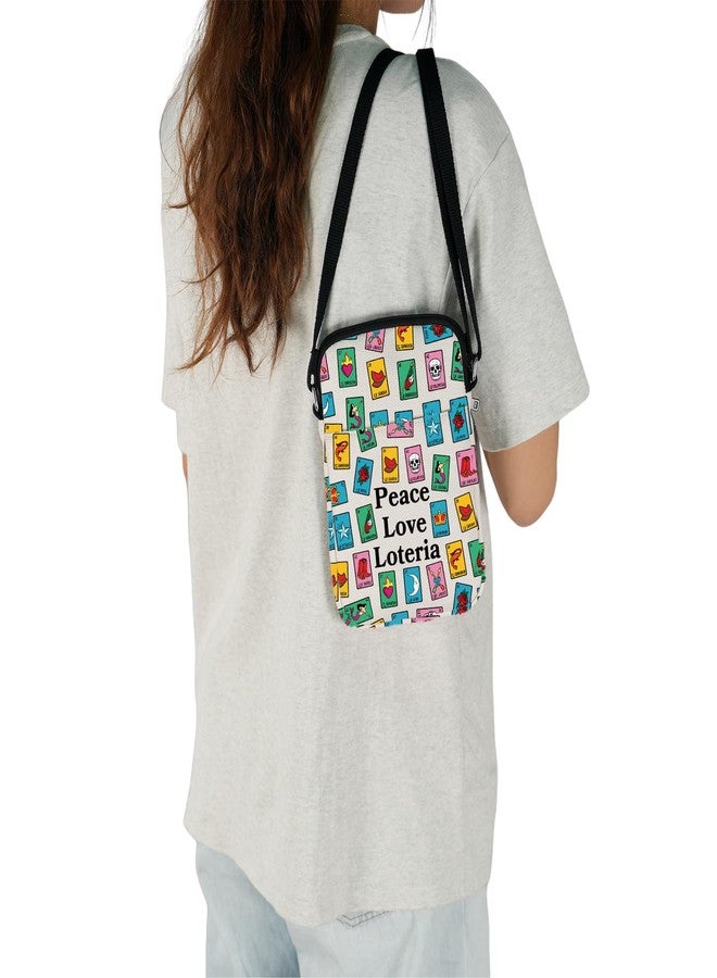 JXGZSO Mexican B Crossbody Bag Lottery Lover Gift Peace Love Loteria Shoulder Bag Mexican Loteria Game Bag - Image 5