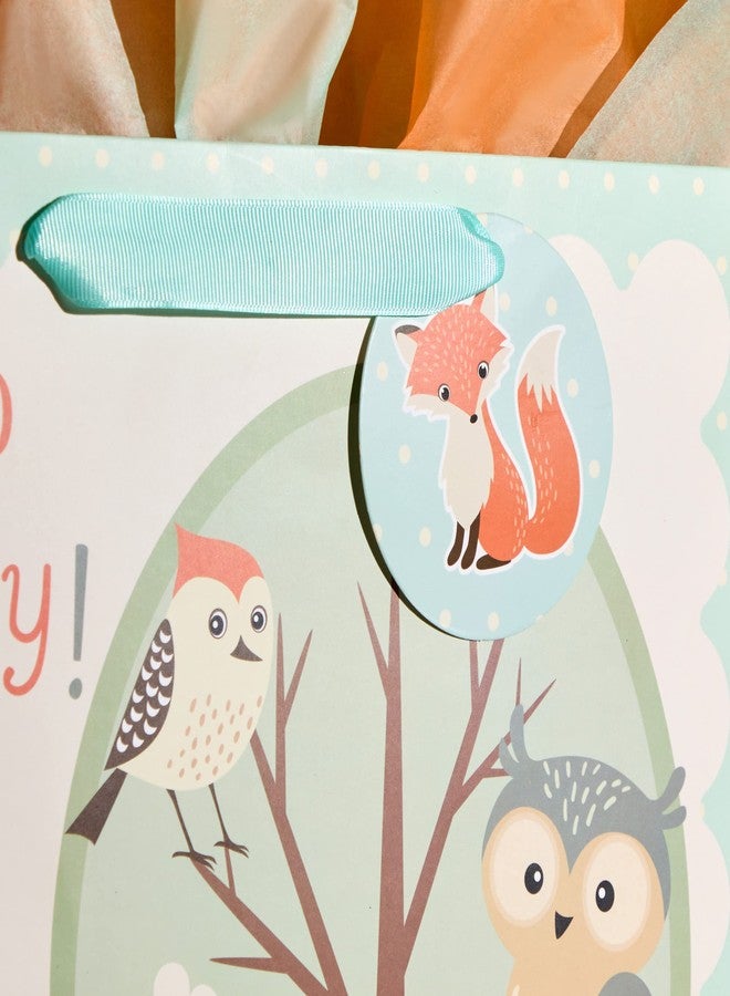 SUNCOLOR 16.5" Extra Large Gift Bags for Baby Shower with Tissue Paper(2 Pack, Hello Baby!) - Image 3