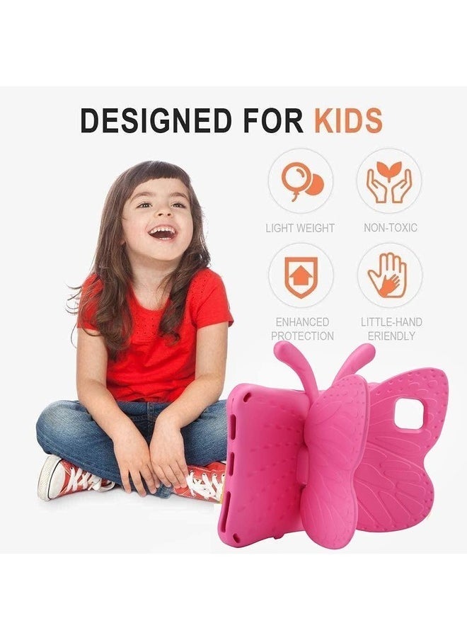 ELTRAZONE Hot Pink Kids Case for iPad 10th Gen (10.9" 2022) – Butterfly Design with Kickstand and Rugged Shockproof EVA Protection - Image 5