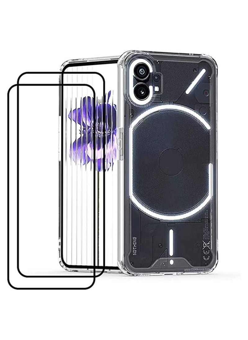 Raxoom (1+2pcs) Compatible with Nothing Phone 1 Case Clear Transparent with Screen Protector Reinforced Corners TPU Shock-Absorption Flexible Cell Phone Cover - Image 2