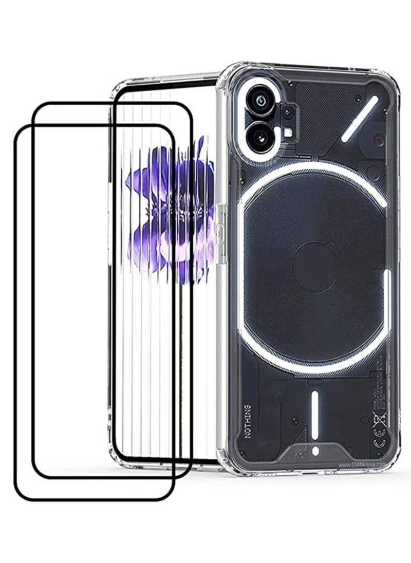 Raxoom (1+2pcs) Compatible with Nothing Phone 1 Case Clear Transparent with Screen Protector Reinforced Corners TPU Shock-Absorption Flexible Cell Phone Cover - Image 1