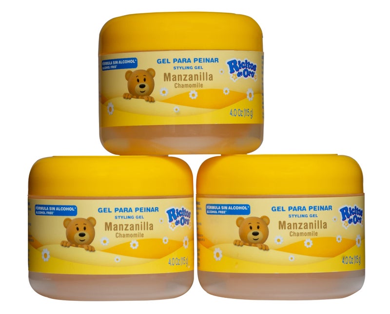 Ricitos de Oro جل تصفيف الشعر خالي من الكحول من ريسيتوس دي أورو بالبابونج 3 عبوات، لوشن جسم للأطفال بالعسل والأركان 2 عبوة للحصول على بشرة ناعمة - Image 2