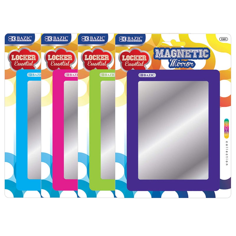 Bazic Products BAZIC Multicolor Magnetic Locker Mirror One Mirror Color May Vary 130124P 