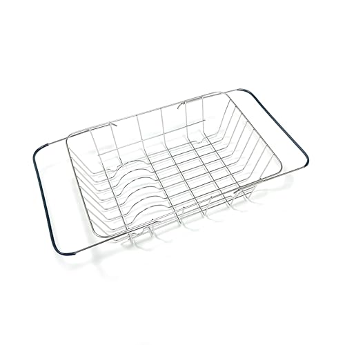YENXIKU Over The Sink Dish Drainer Drying Rack Expandable Stainless Steel in Sink Dish Drying Rack HighCapacity Rustproof Easy Install with Utensil Holder Dish Racks for Kitchen Counter - Image 1