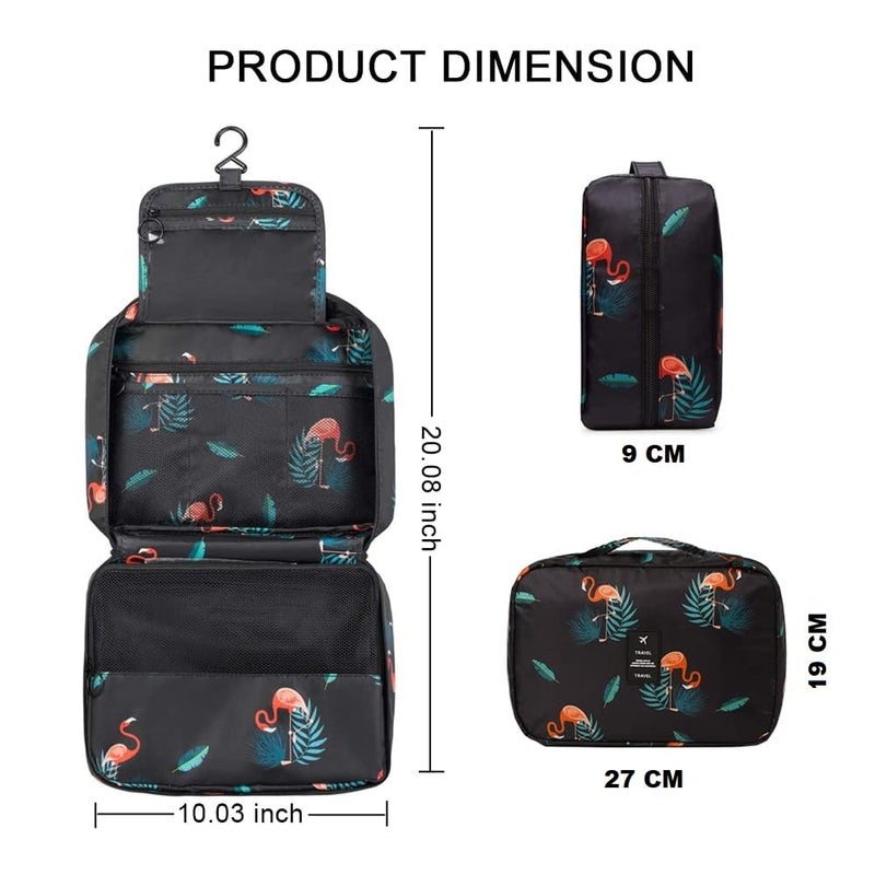 STESHWK Toiletry Bag for Women Hanging Travel Bag with Large Capacity Travelling Accessories Zipper Makeup Bags Waterproof Cosmetic Bathroom Hook Bag Black - Image 3